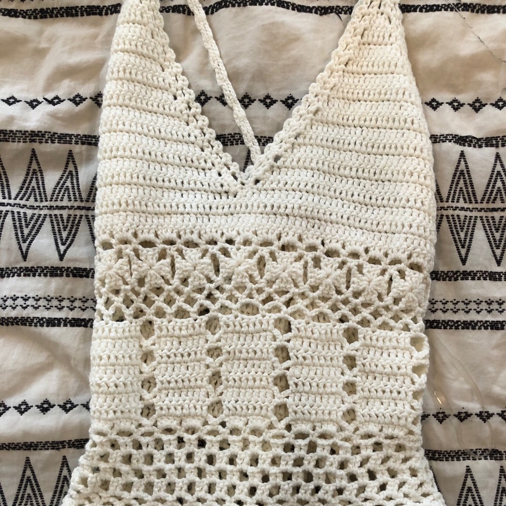 Crochet cream body suit
